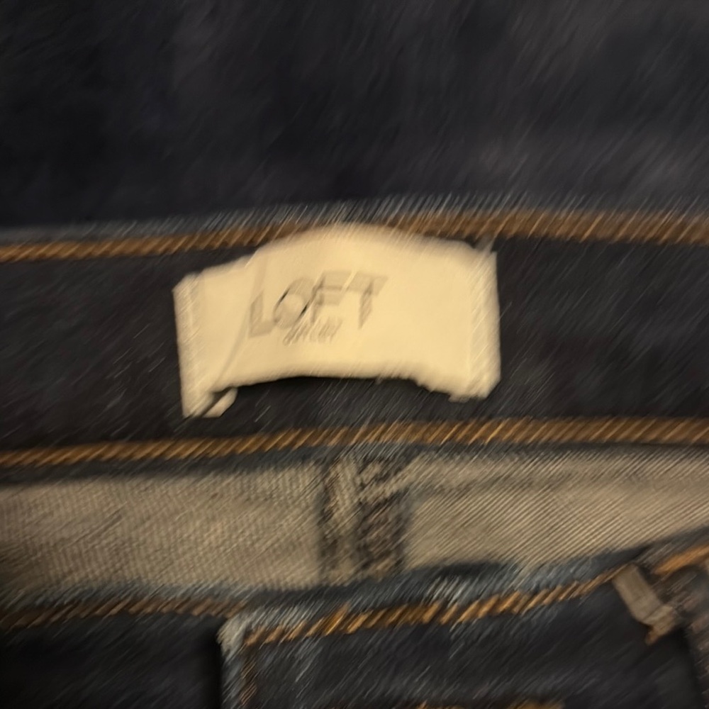 LOFT Dark Wash Denim Shorts - Picture 2 of 4